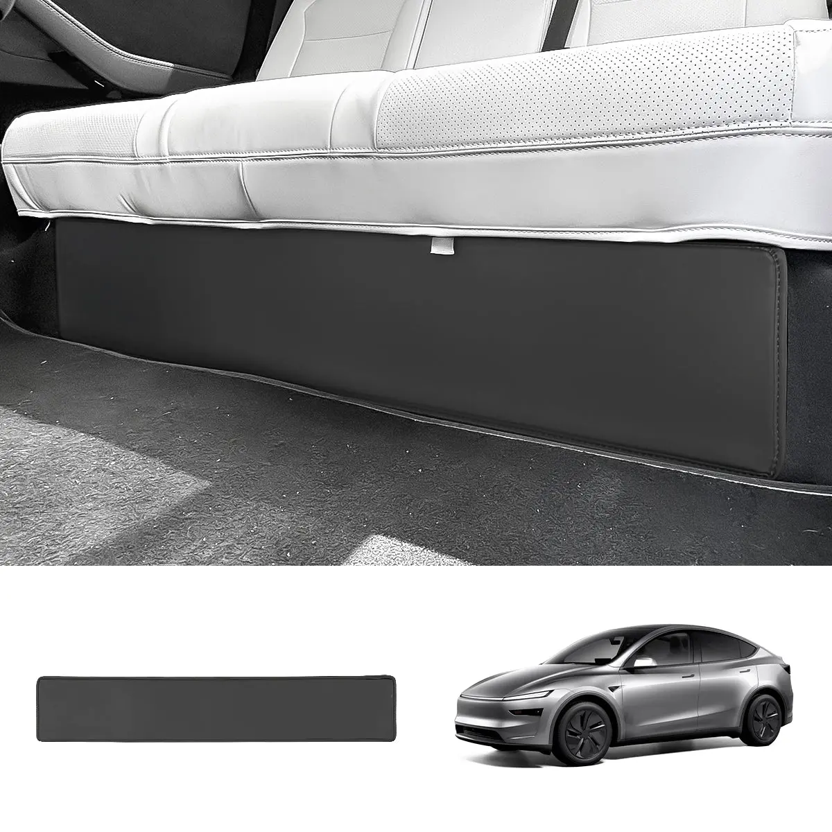 Rear Under-Seat Kick Guard – Nappa Leather Protector For Tesla Model Y Juniper 2025+ 1