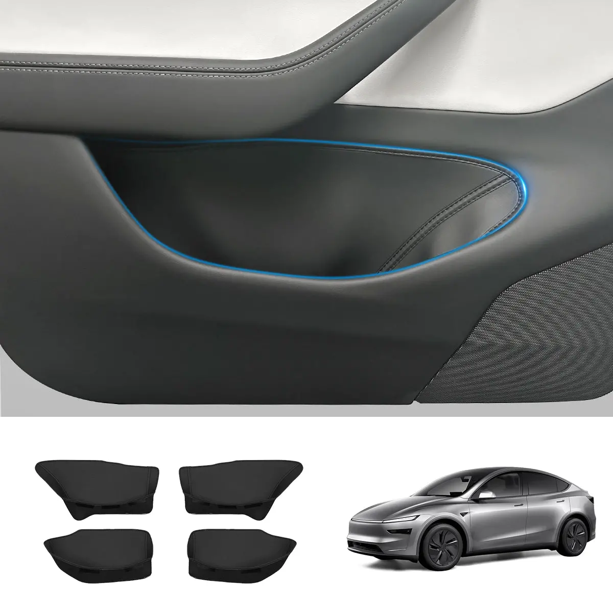 4-Piece Door Storage Liner Set For Tesla Model Y Juniper 2025+ 1