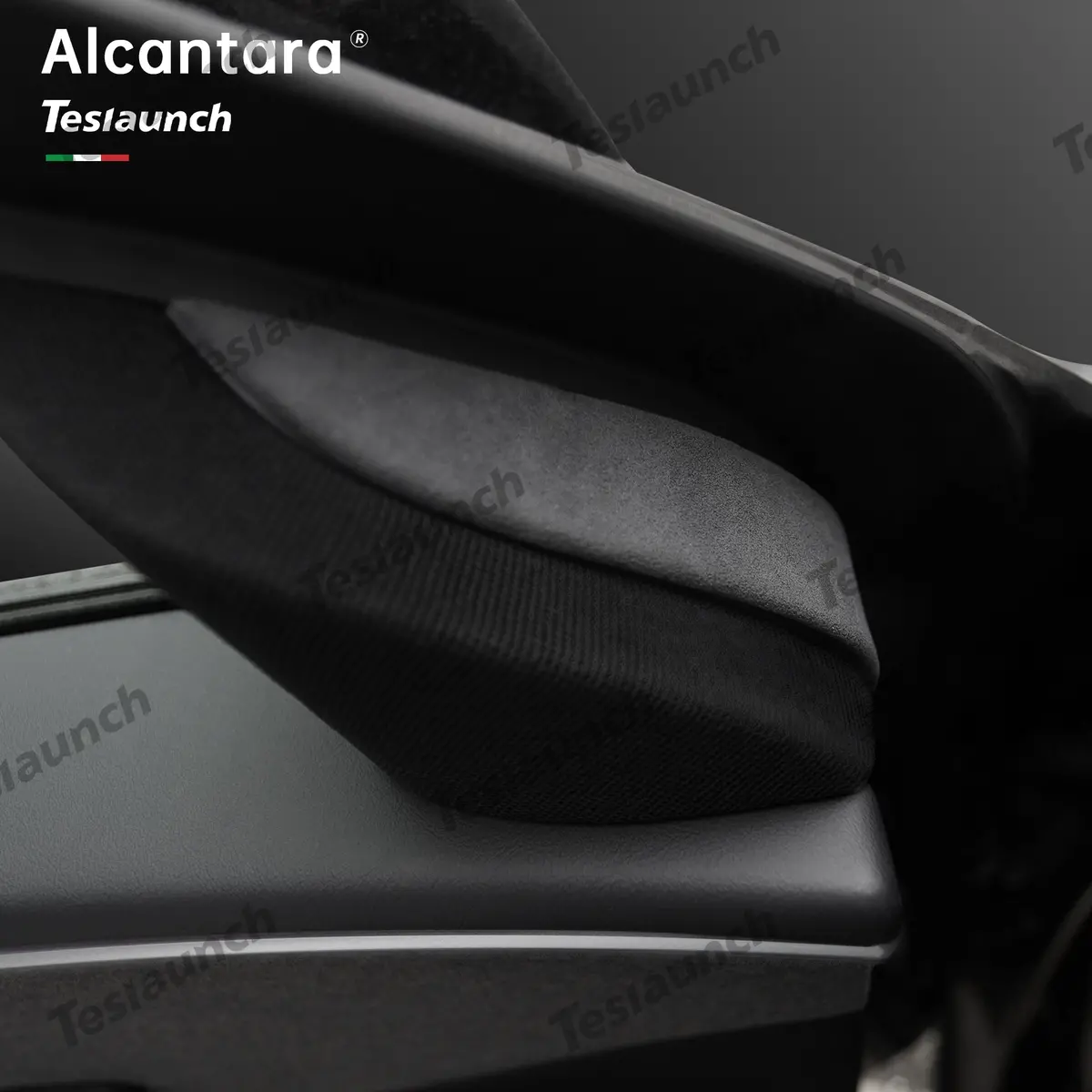 Alcantara Front Doors Triangle Trim Cover 2 Pcs For 2024+ Model 3 Highland 1