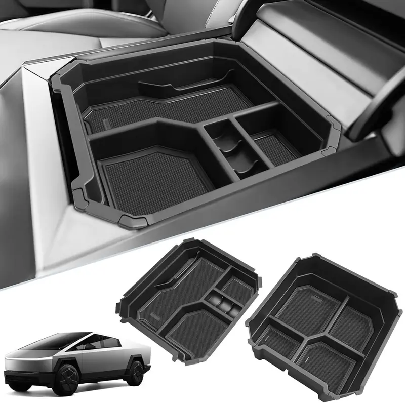 Double-Layer Center Console Storage Tray For Cybertruck (2-Pack) 1