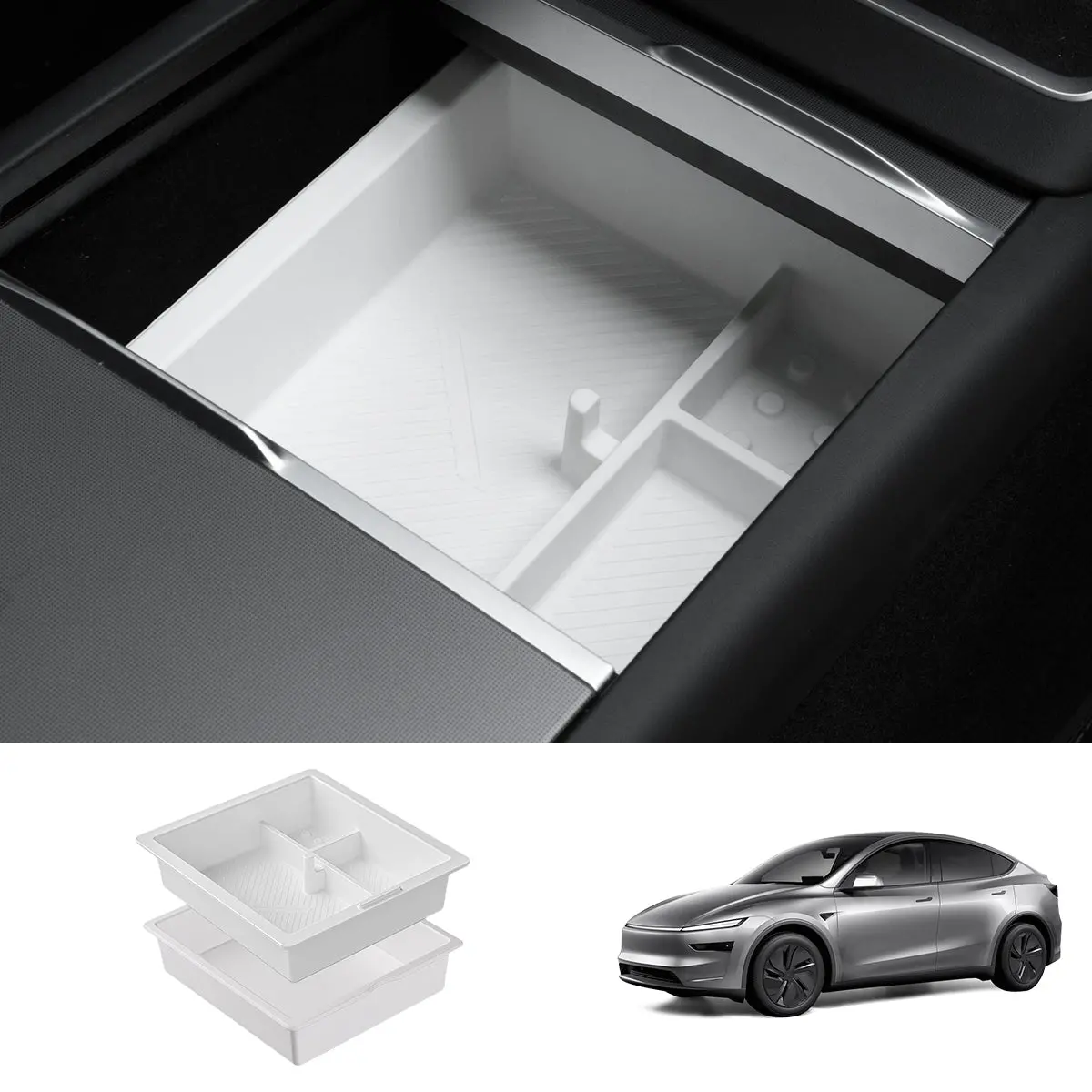 Center Console & Armrest Storage Box For Tesla Model Y Juniper 2025+ 1