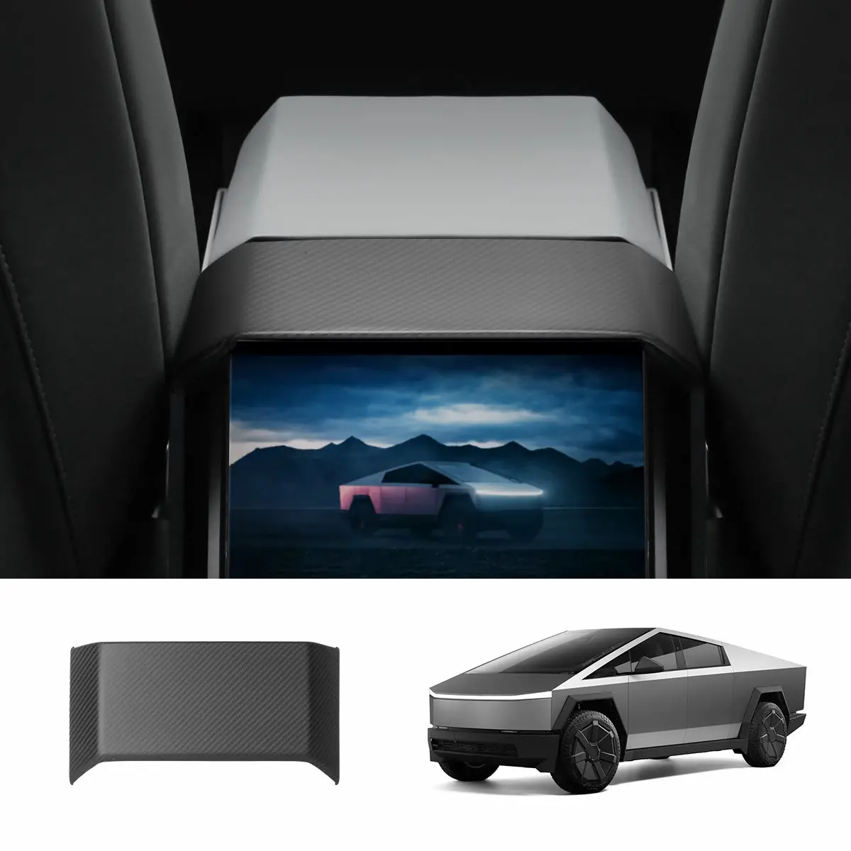 [Real Carbon Fiber] Backseat Air Vent Top Cover For Cybertruck 2