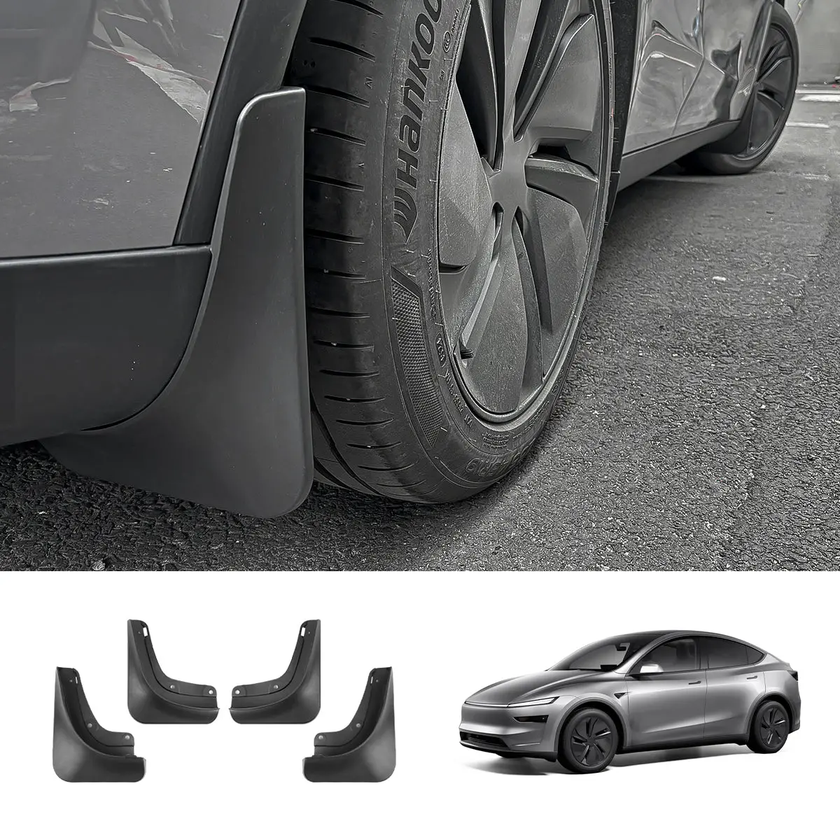 No-Drill Front & Rear Fender Mud Flaps For Tesla Model Y Juniper 2025+（4 Pcs） 1