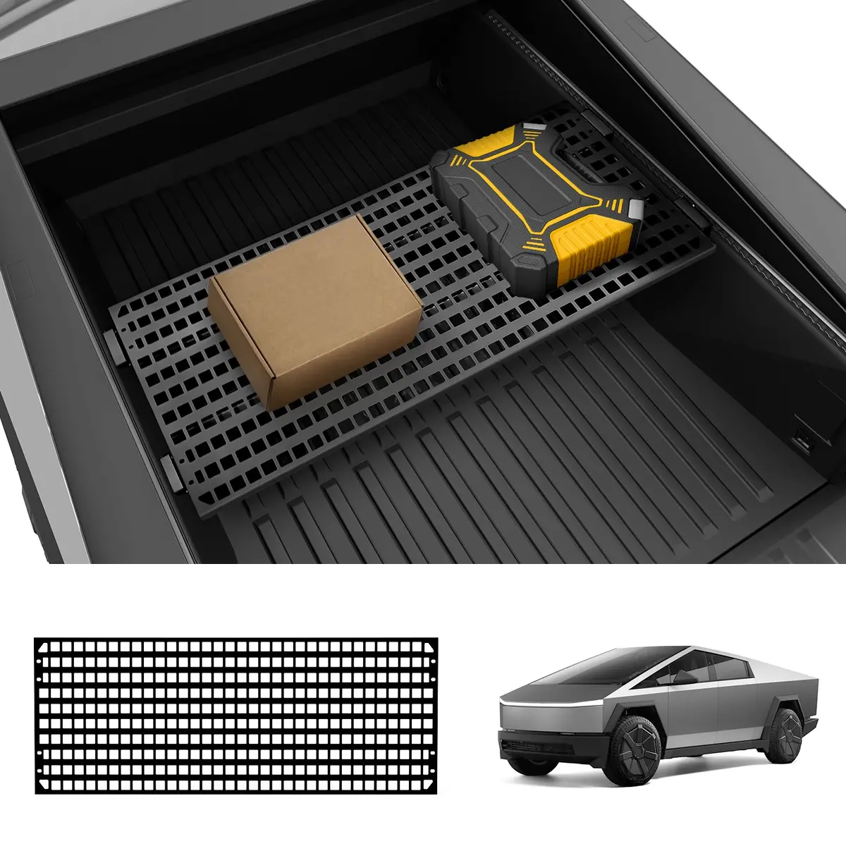 Rear Trunk L-Track Molle Cargo Shelf Rack For Cybertruck 1