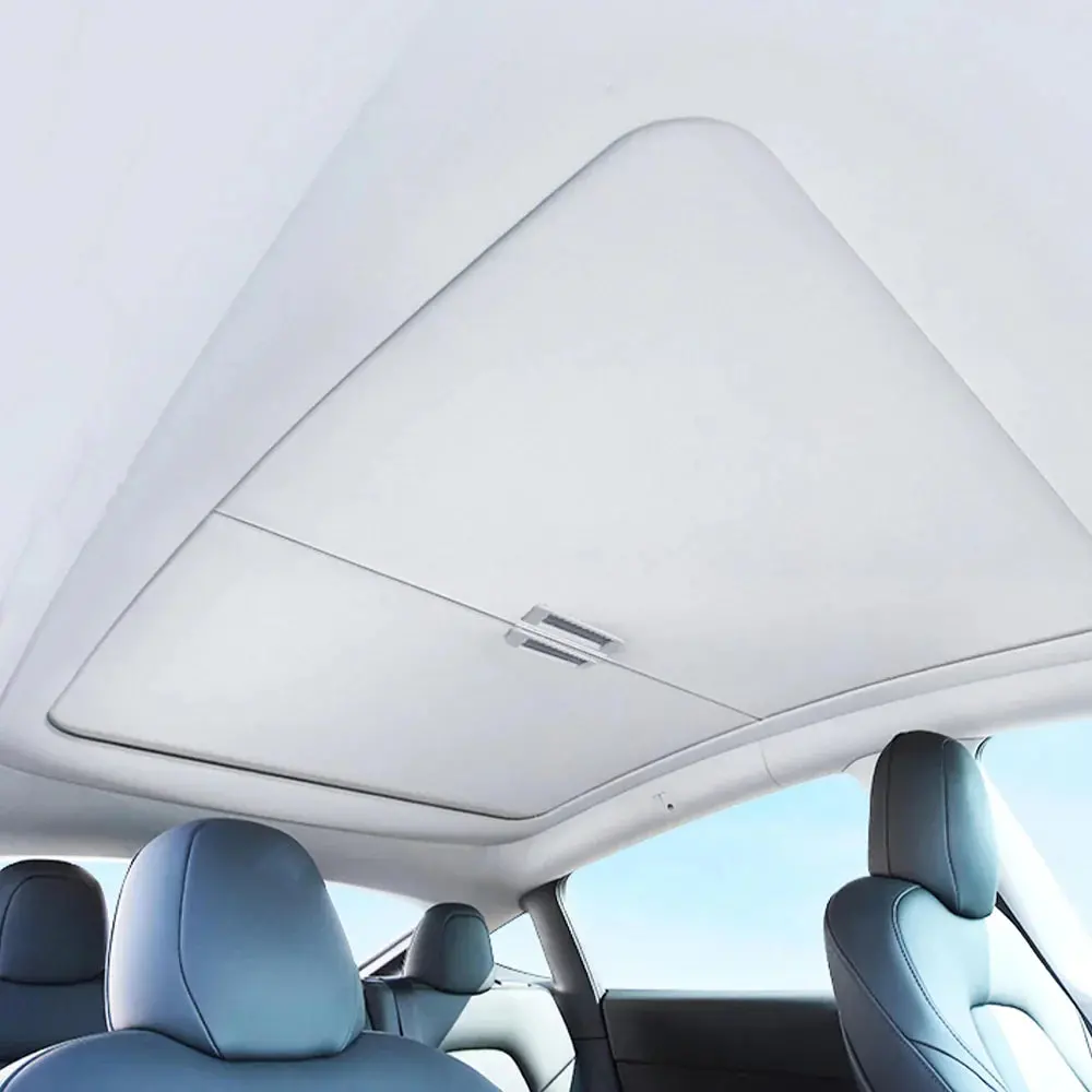 Retractable Roof Sunshade For Tesla Model 3/Y - Roll Fabric Style 1