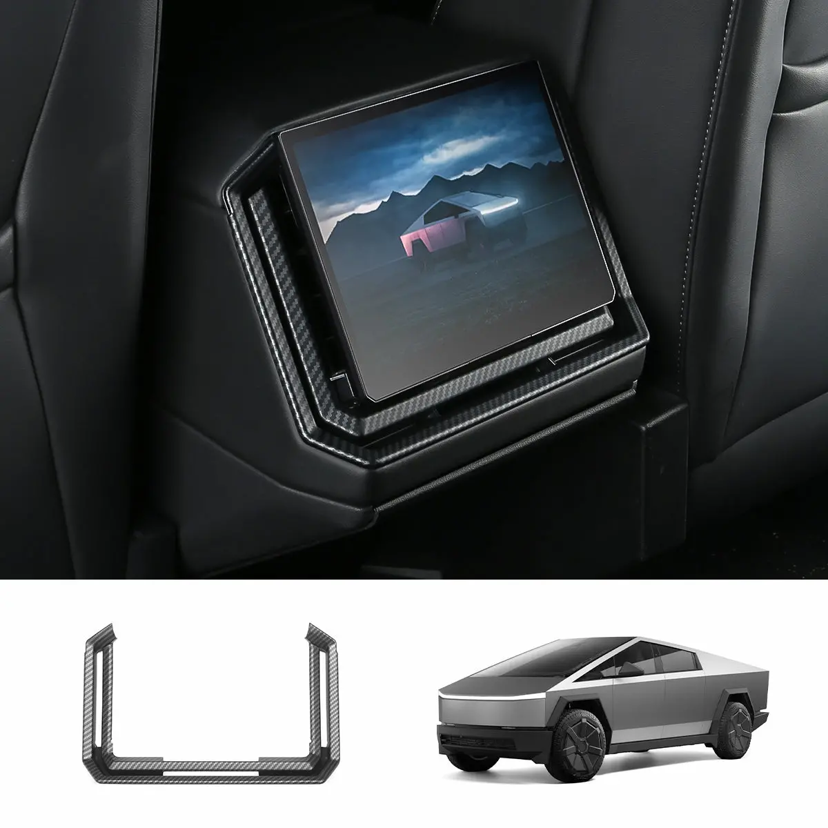 Rear Ac Vent Trim Cover (Carbon Fiber Pattern Abs) For Cybertruck 1