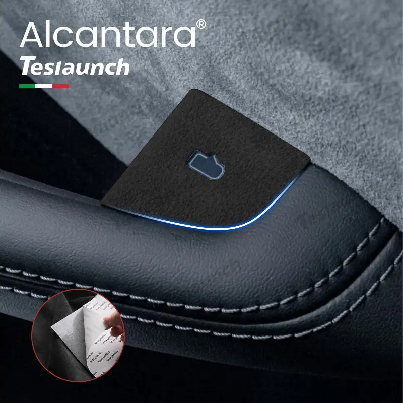 Alcantara Door Button Switch Cover Sticker 4 Pcs For 2024+ Model 3 Highland 1