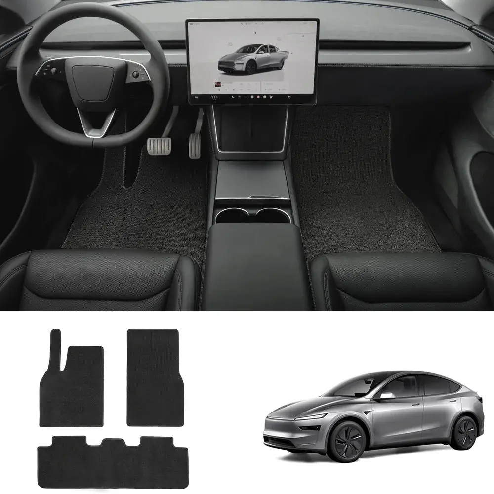 Durable Carpet-Style Floor Mats (3-Piece Set) For Tesla Model Y Juniper 2025+ 1