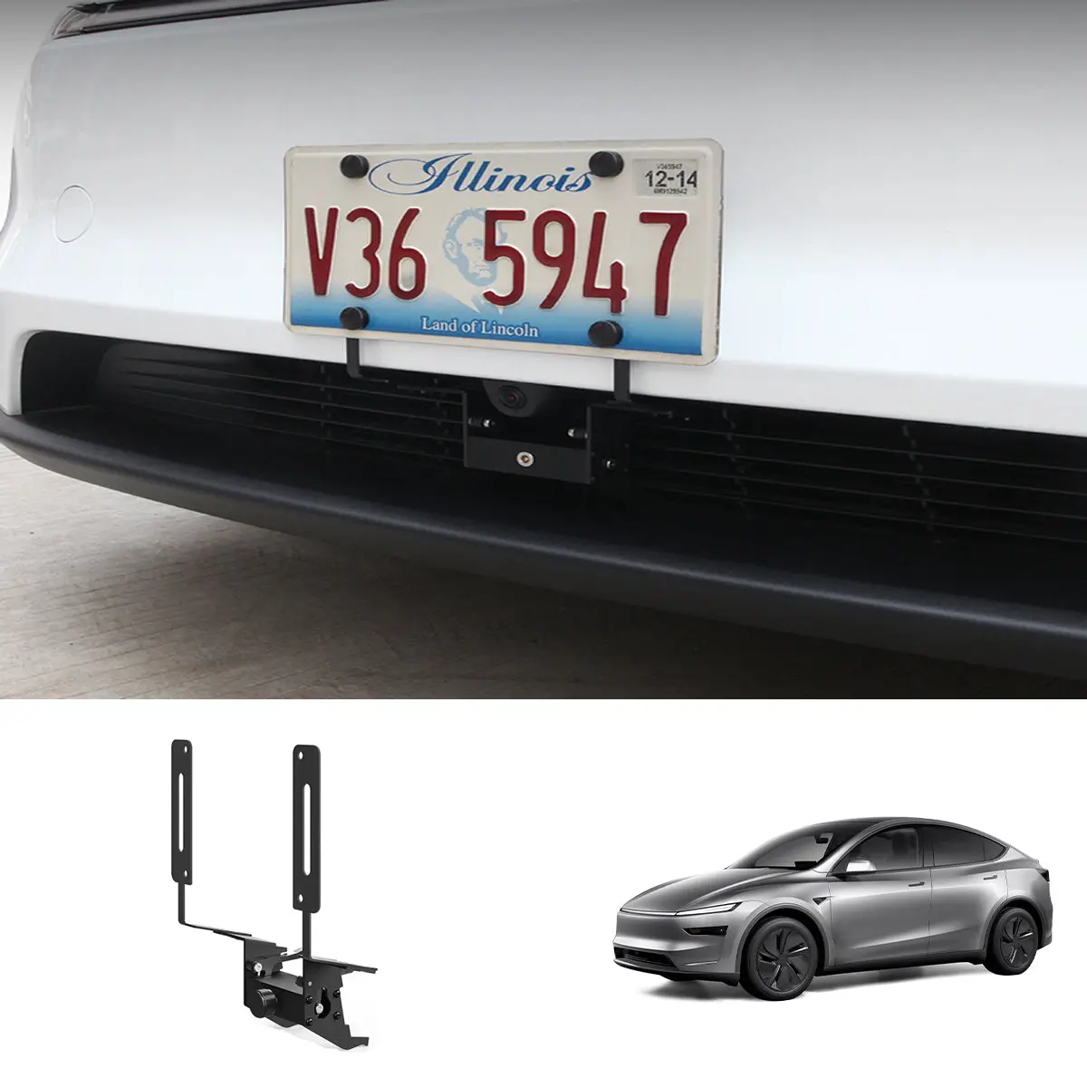 Drill-Free Anti-Theft Us Standard License Plate Frame For Tesla Model Y Juniper 2025+ 1