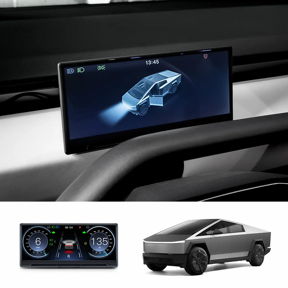 8.9'' Head-Up Display With Wireless Carplay & Android Auto For Tesla Cybertruck 1
