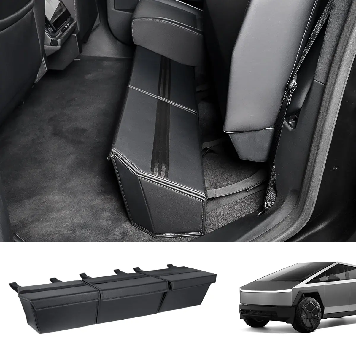 Rear Underseat Storage Box Foldable Organizer For Tesla Cybertruck (Set Of 3) 1