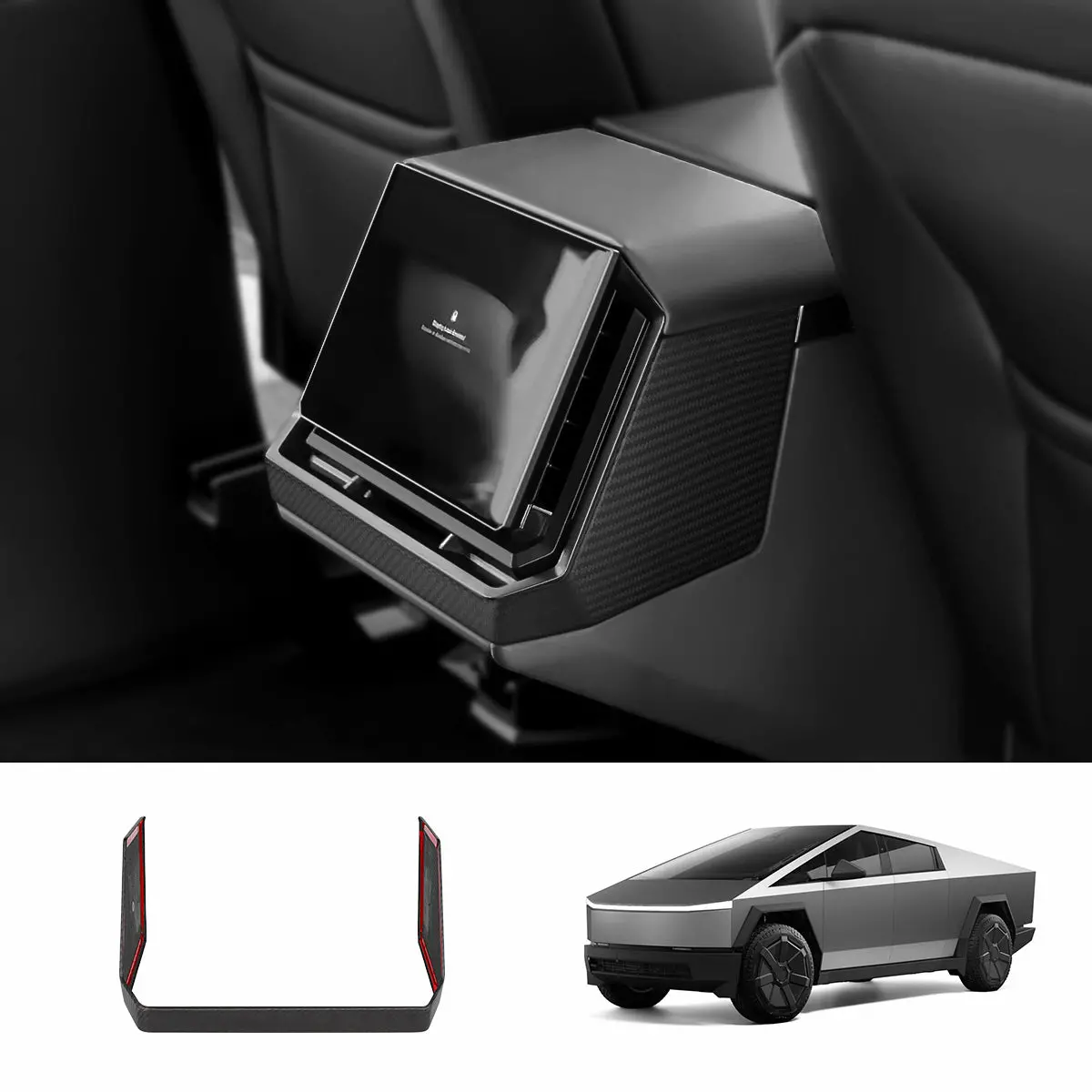 [Real Carbon Fiber] Rear Screen Frame Cover For Cybertruck 2