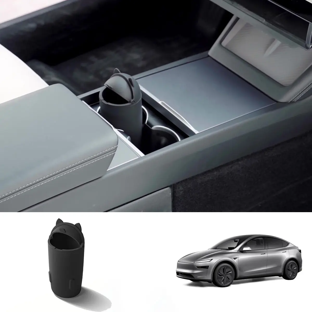 Central Control Silicone Trash Can For Tesla Model Y Juniper 2025+ 1