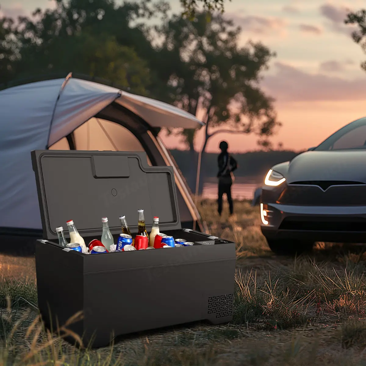 40L Trunk Refrigerator Portable Trunk Freezer For Tesla Model X 6 Seats/ 7 Seats (Us Version) 1