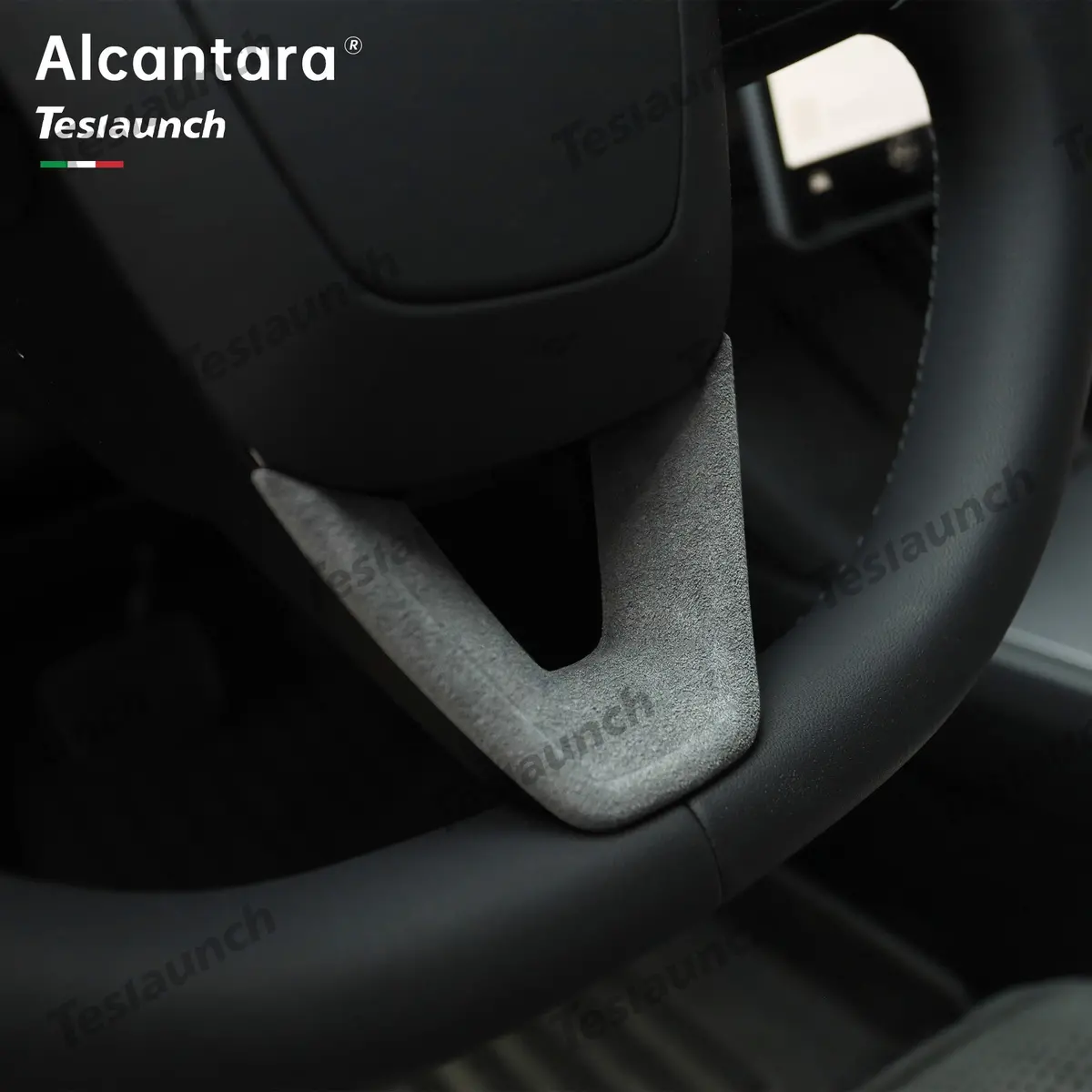 Alcantara Steering Wheel U-Shaped Cover For 2024+ Model 3 Highland 1