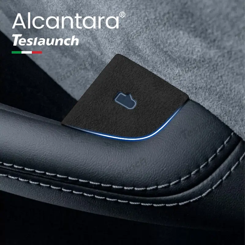 Alcantara Door Button Switch Cover 4 Pcs For 2024+ Model 3 Highland 1