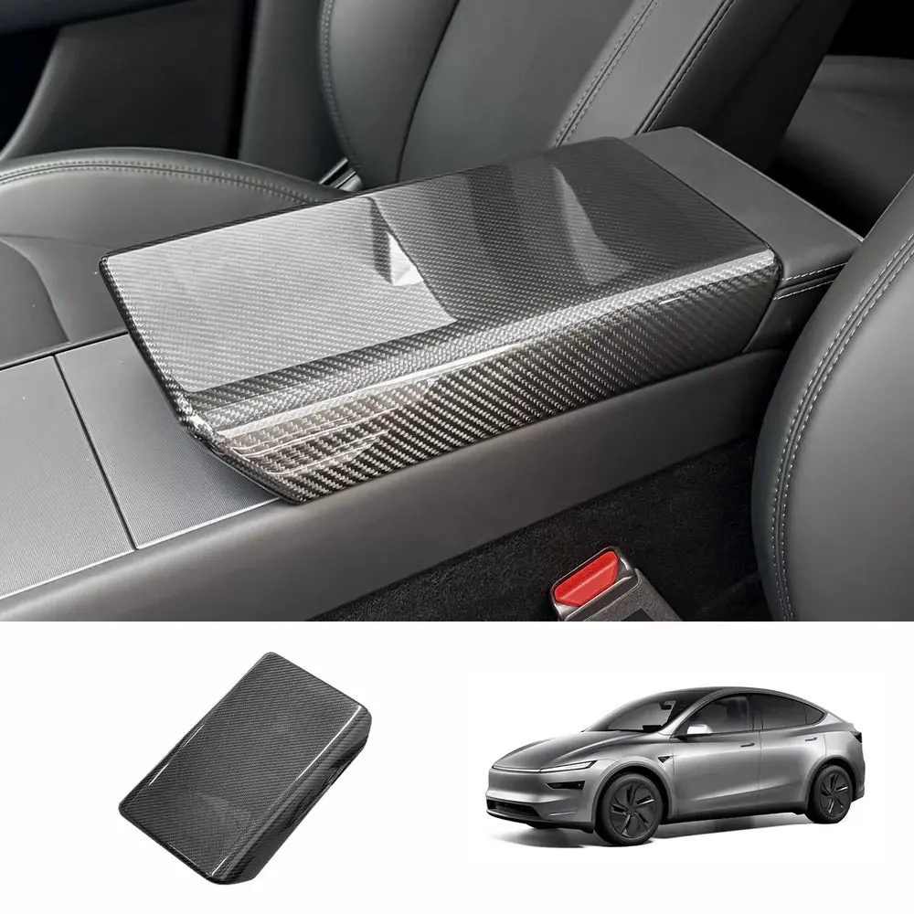 [Real Carbon Fiber] Armrest Cover For Tesla Model Y Juniper 2025+ 1