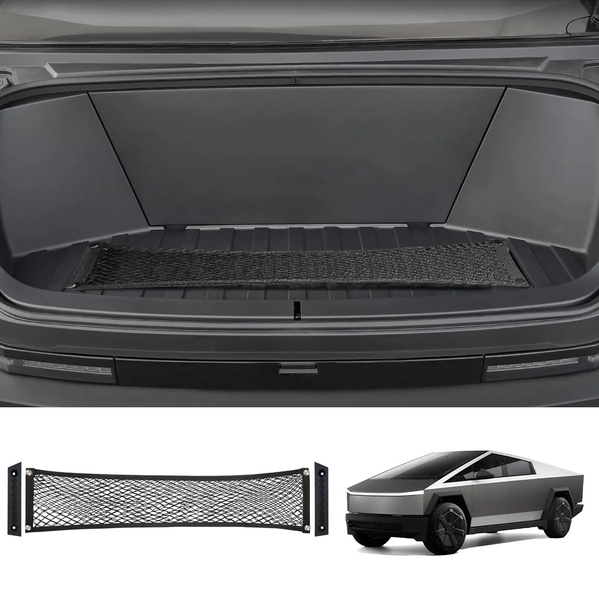 Front Trunk L-Track + Cargo Net For Cybertruck 1