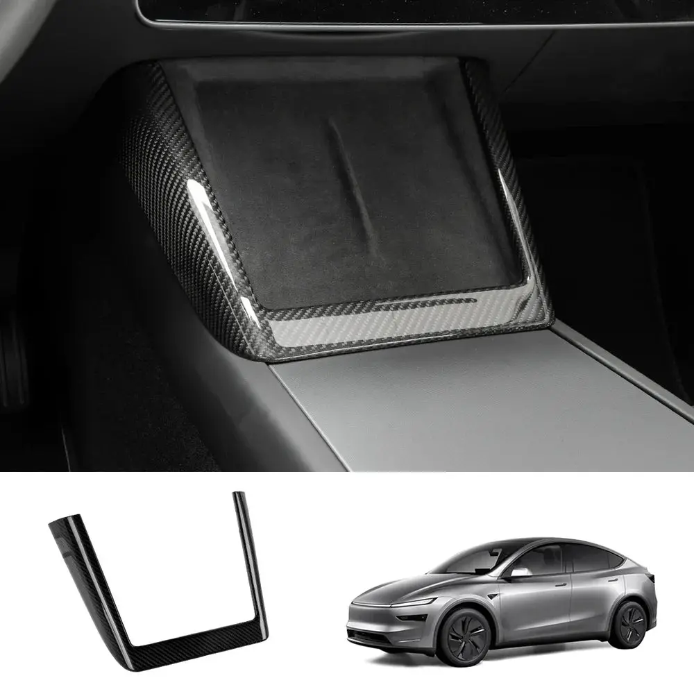 [Real Carbon Fiber] Wireless Charging Area Trim For Tesla Model Y Juniper 2025+ 1