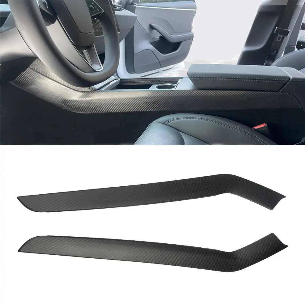 [Real Carbon Fiber] Center Console Side Interior Trim Panel For Tesla 2024+ Model 3 Highland 1