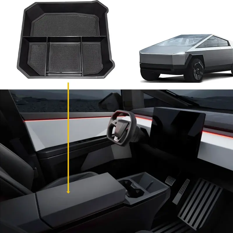 Premium Center Console Organizer Tray Storage Box For Cybertruck 1