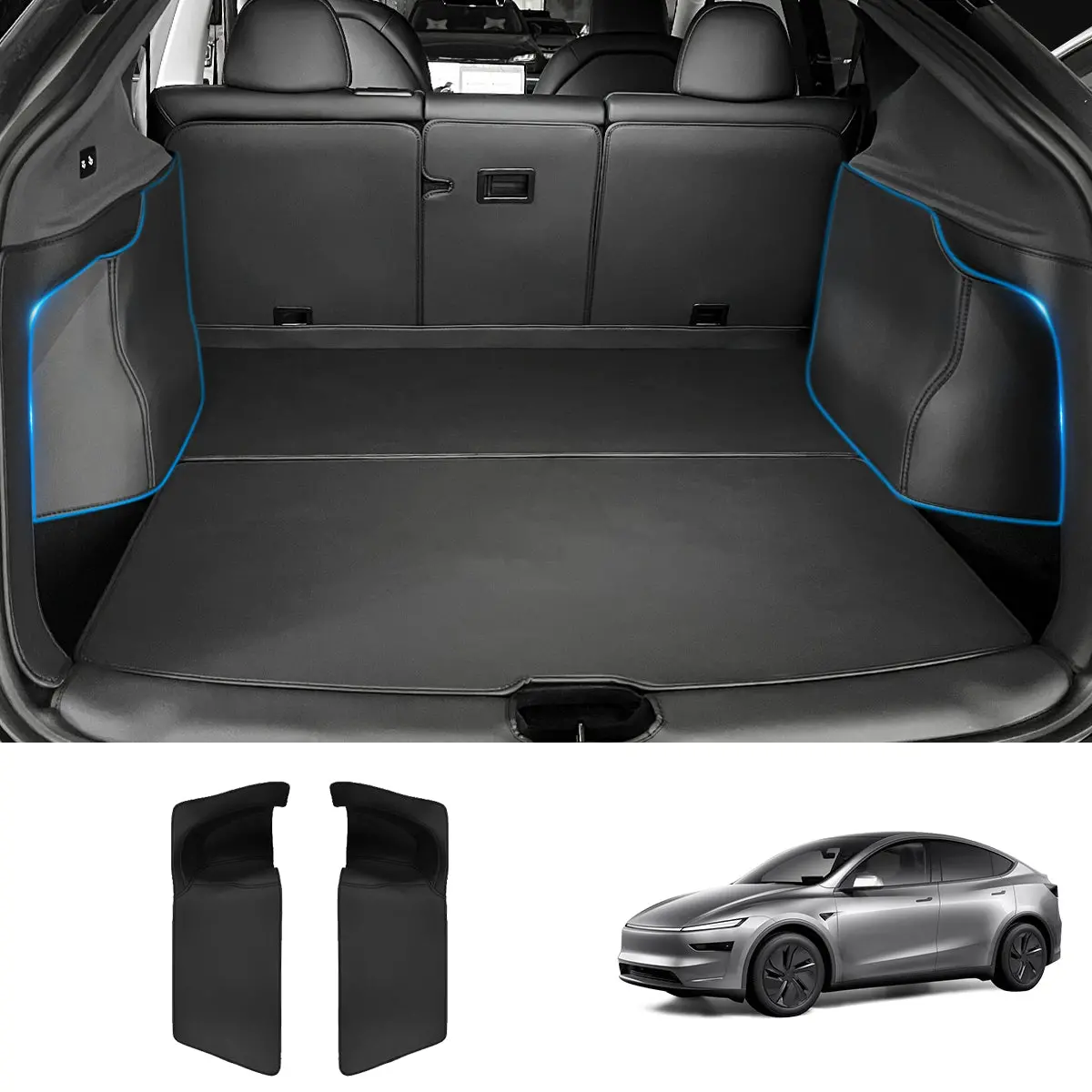 Napa Leather Rear Trunk Side Shields – Long-Lasting Protection 2-Piece Set For Tesla Model Y Juniper 2025+ 1