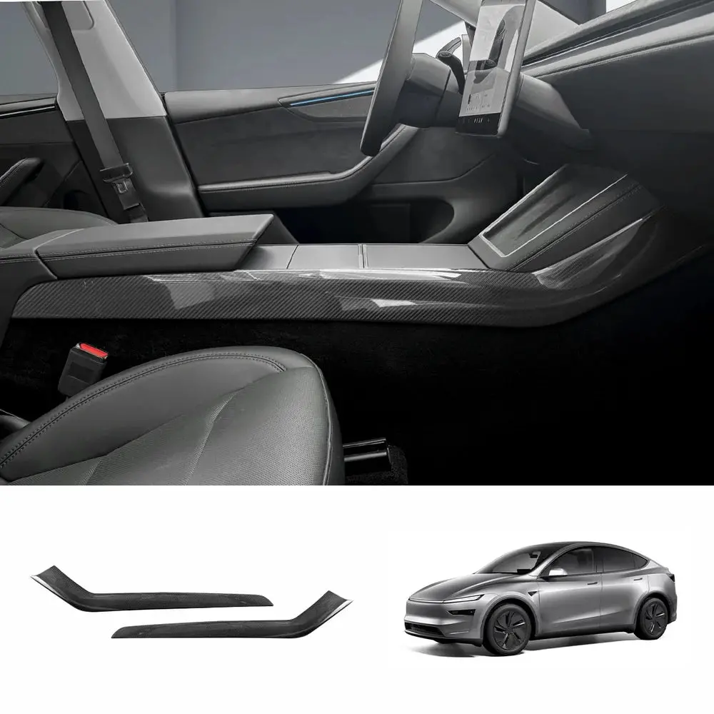 [Real Carbon Fiber] Center Console Side Interior Trim Panel For Tesla Model Y Juniper 2025+ 1