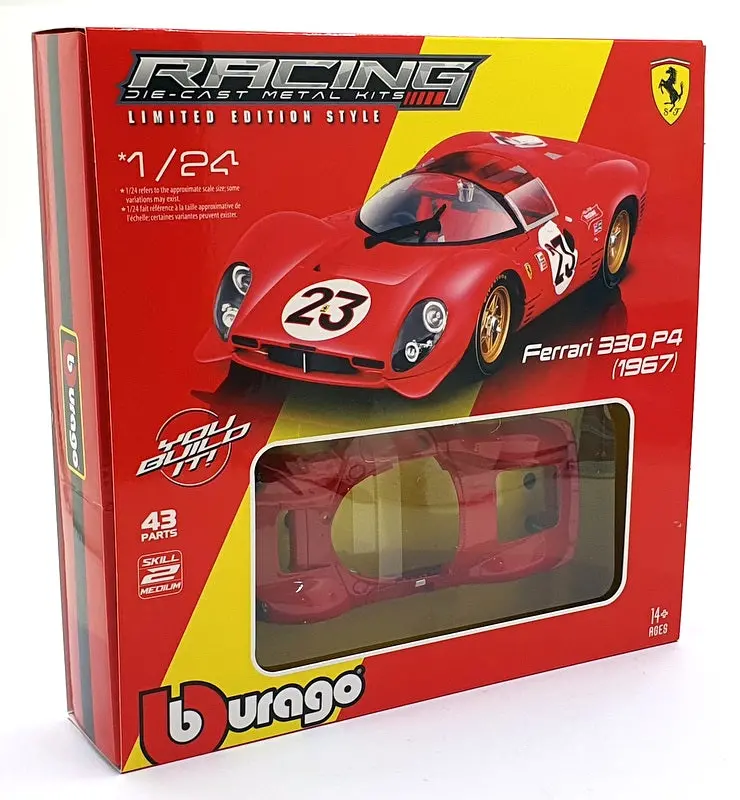 Burago 1/24 Scale Diecast Metal Kit 18-26584 - 1967 Ferrari 330 P4 #23 Build Kit 1