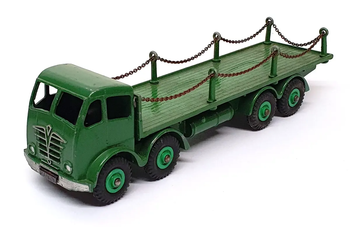 Dinky Toys Original Diecast 905 - Foden Flat Truck With Chains - Green 1