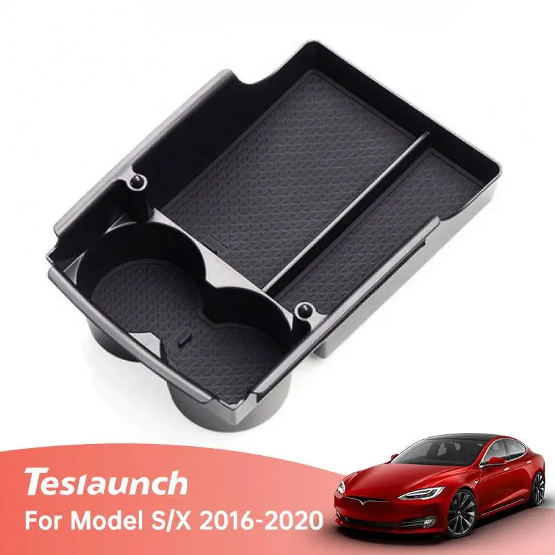Model S/X Center Console Organizer Storage Box Tray Cup Holder (2016-2020) 1
