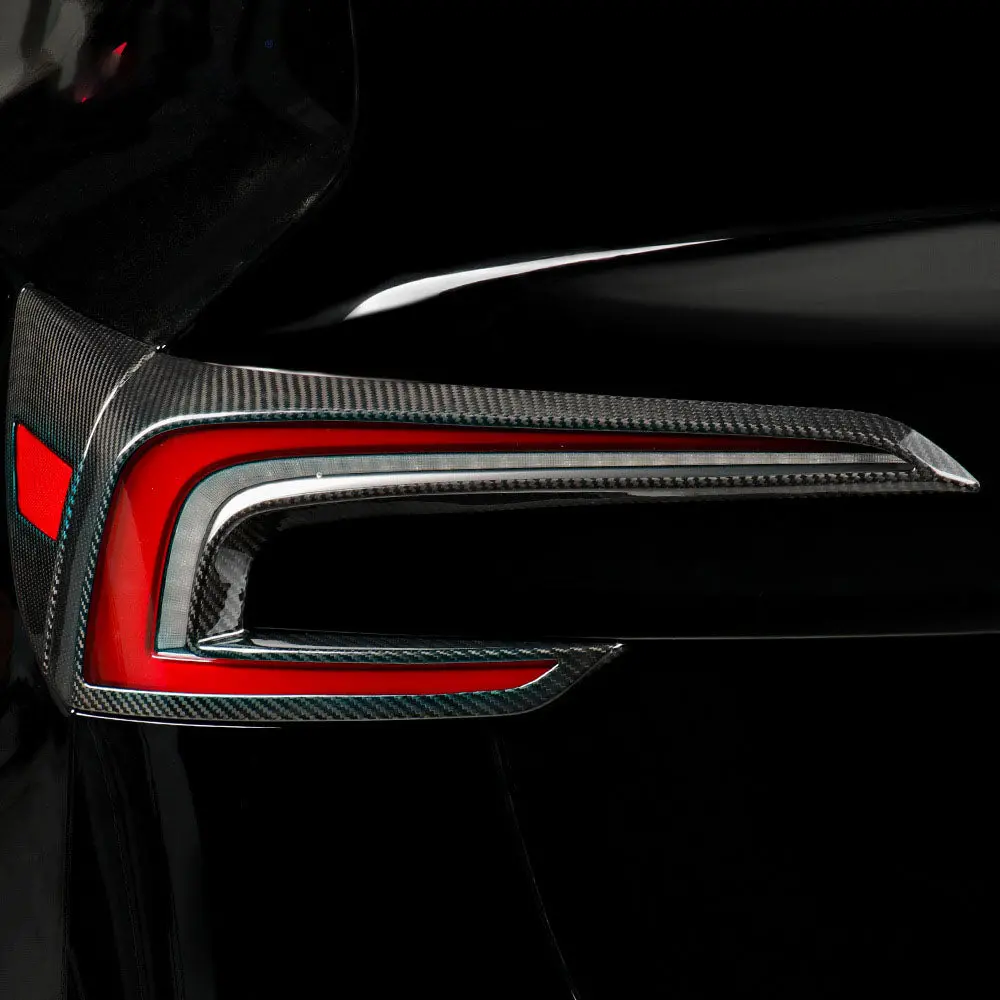 [Real Carbon Fiber] 2024+ Model 3 Highland Real Carbon Fiber Tail Light Frame  (2 Pcs) 1