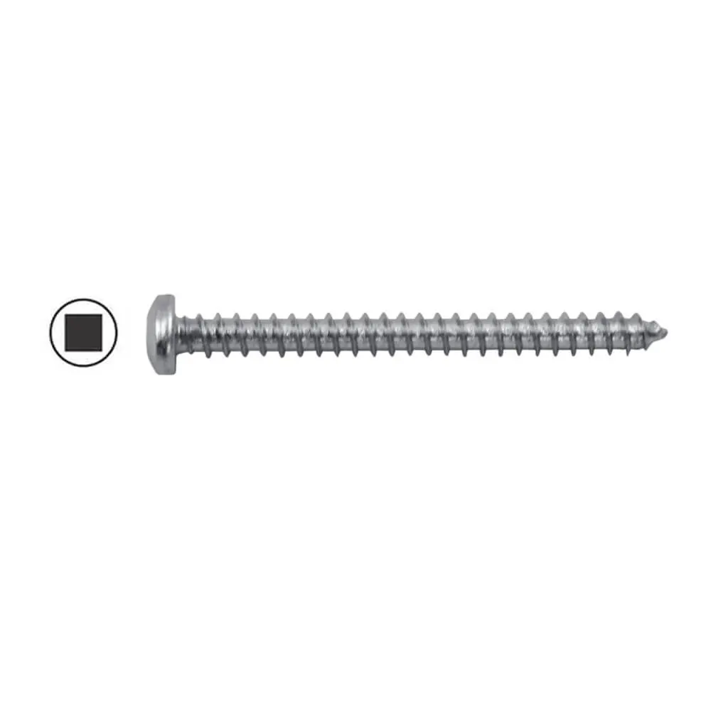 #12 3 In. Steel Tapping Screw Pan Square Socket Screws Type A (1,000 Per Box) 1