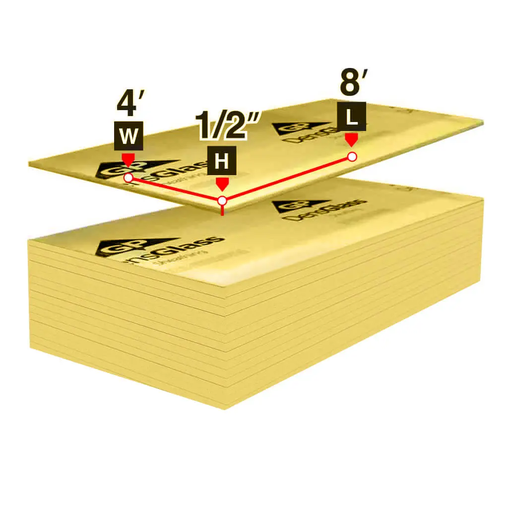 Densglass Gold 1/2 In. X 4 Ft. X 8 Ft. Type X Exterior Wall Sheathing 1