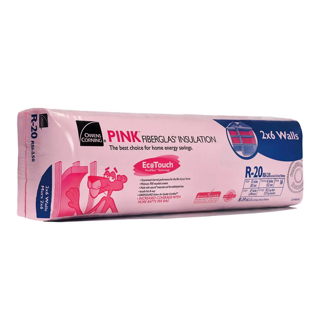 Owens Corning R-20 Ecotouch 15 In. X 47 In. X 6 In. Pink Fiberglas Insulation (78.3 Sq. Ft.) 1