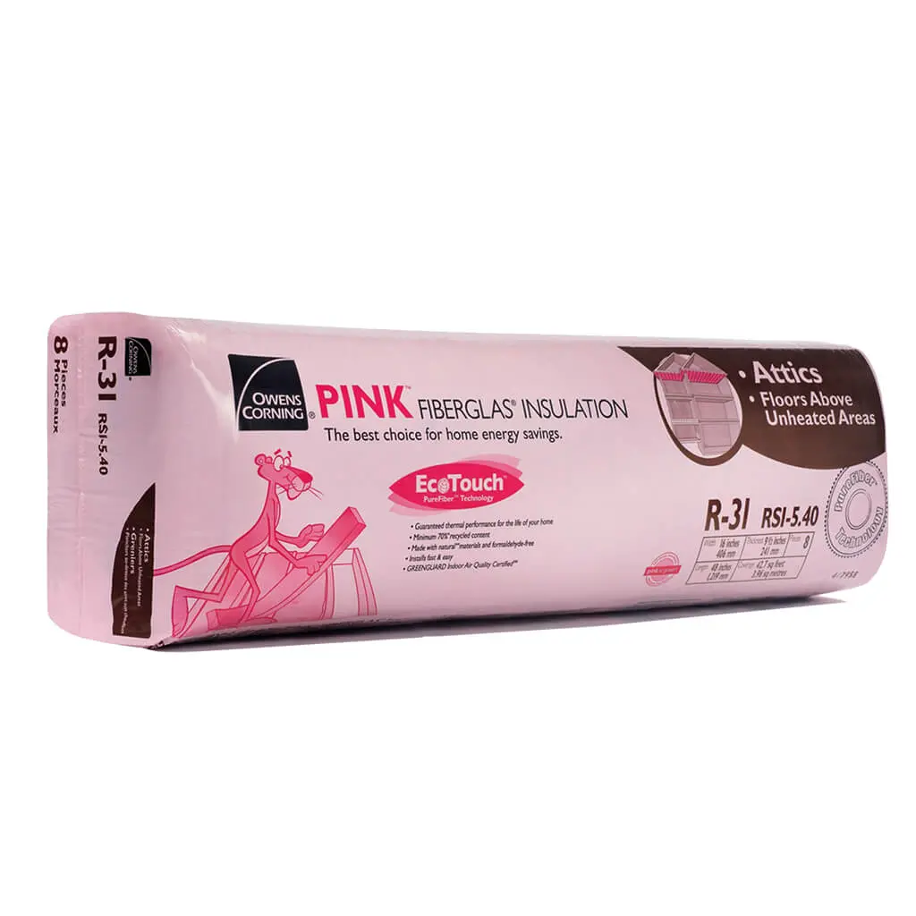 Owens Corning R-31 Ecotouch 16 In. X 48 In. X 9.5 In. Pink Fiberglas Insulation (42.7 Sq. Ft.) 1