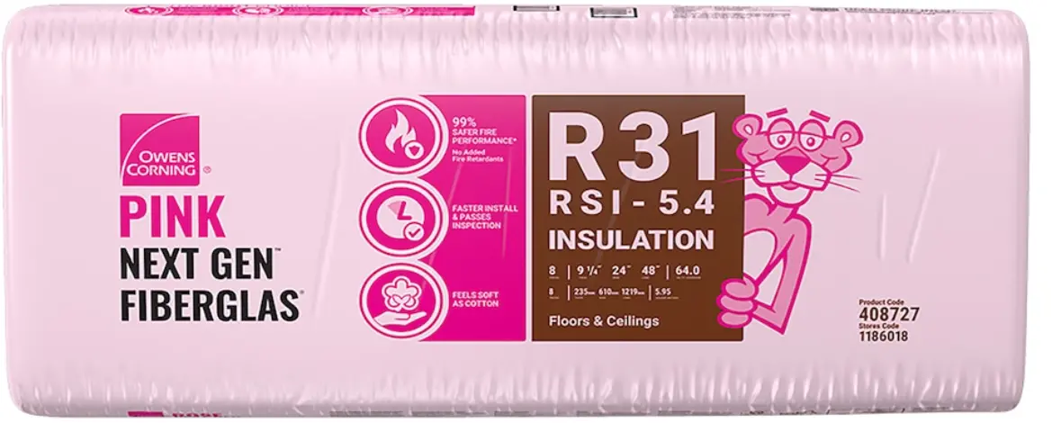 Owens Corning R-31 Ecotouch 24 In. X 48 In. X 9.25 In. Pink Fiberglas Insulation (64.0 Sq. Ft.) 1