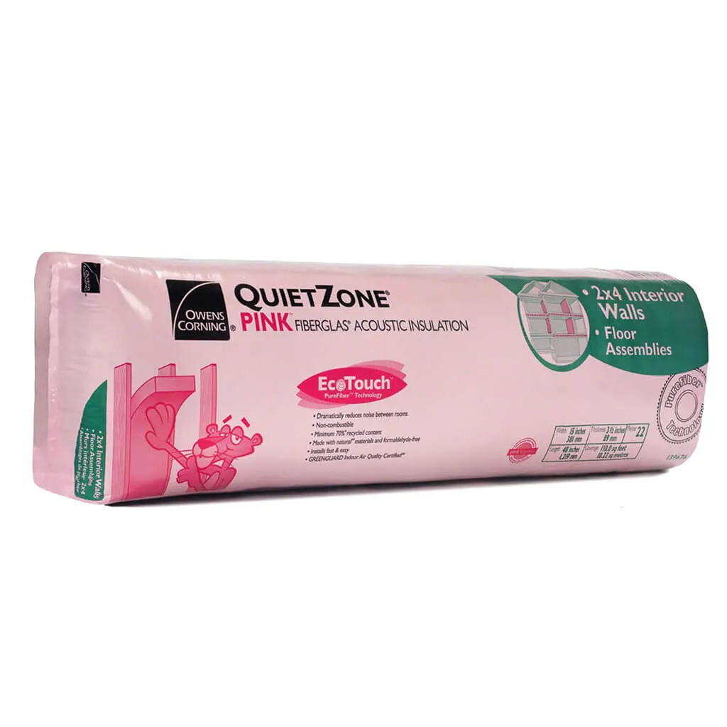 Owens Corning Ecotouch Quietzone 15 In. X 48 In. X 3.5 In. Pink Fiberglas Acoustic Insulation (110.0 Sq. Ft.) 1