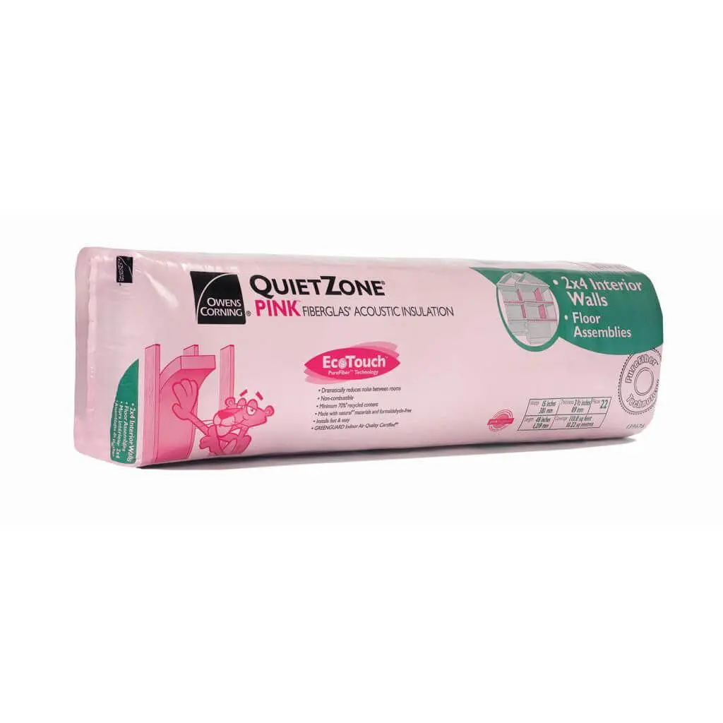 Owens Corning Ecotouch Quietzone 2 In. X 4 In. Metal Stud With 16 In. Pink Fiberglas Walls Acoustic 1