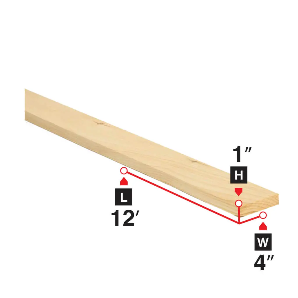 1 In. X 4 In. X 12 Ft. Spruce Lumber 1