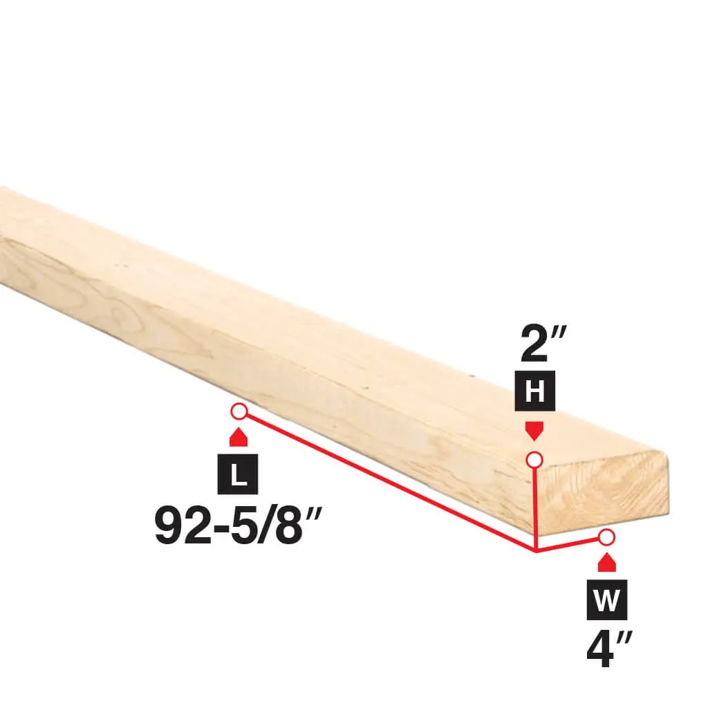 2 In. X 4 In. X 92-5/8 In. Spruce Lumber 1