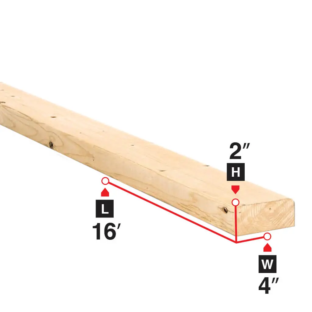 2 In. X 4 In. X 16 Ft. Spruce Lumber 1