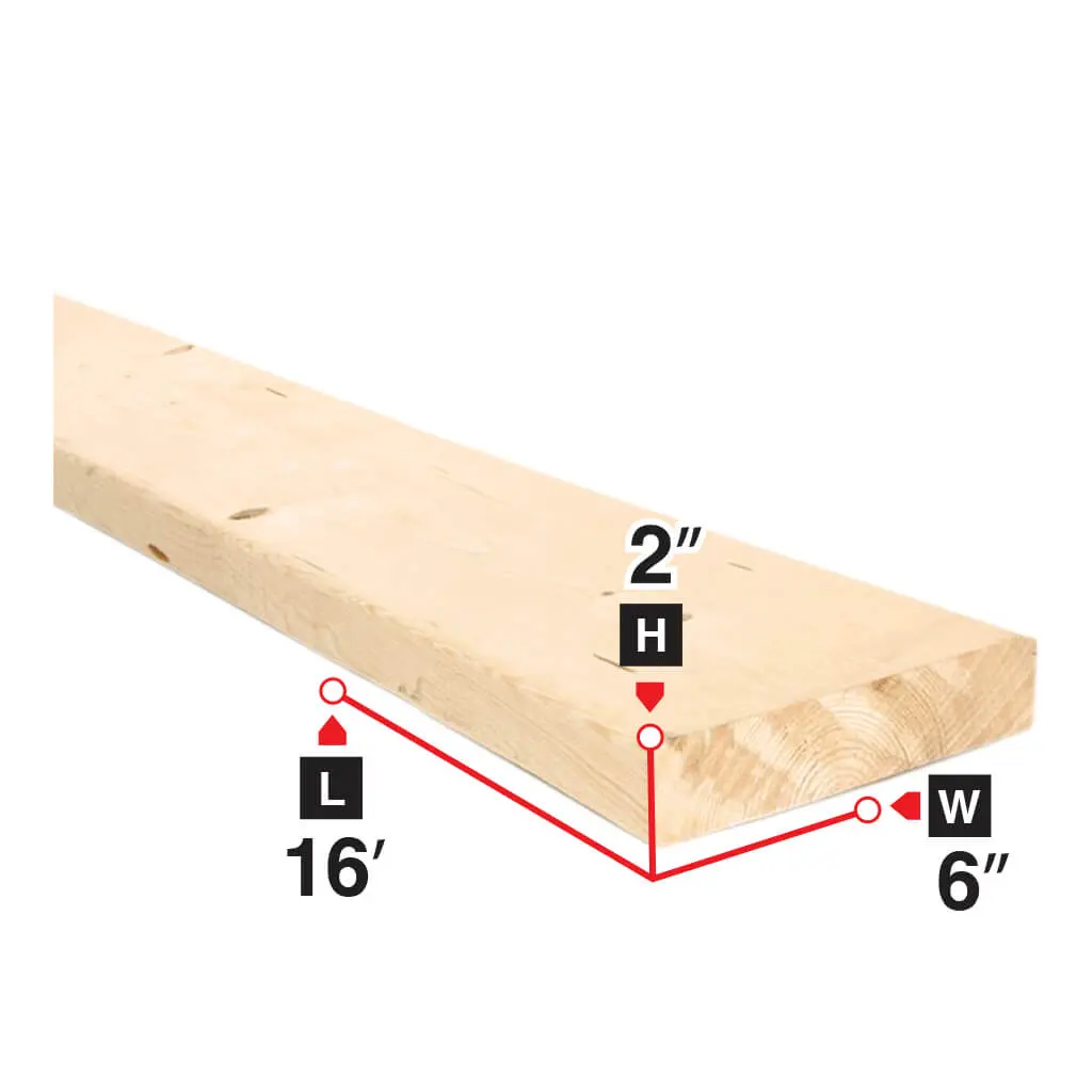 2 In. X 6 In. X 16 Ft. Spruce Lumber 1