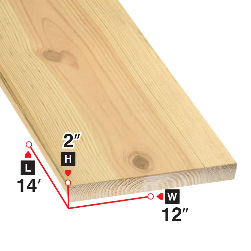 2 In. X 12 In. X 14 Ft. Spruce Lumber 1
