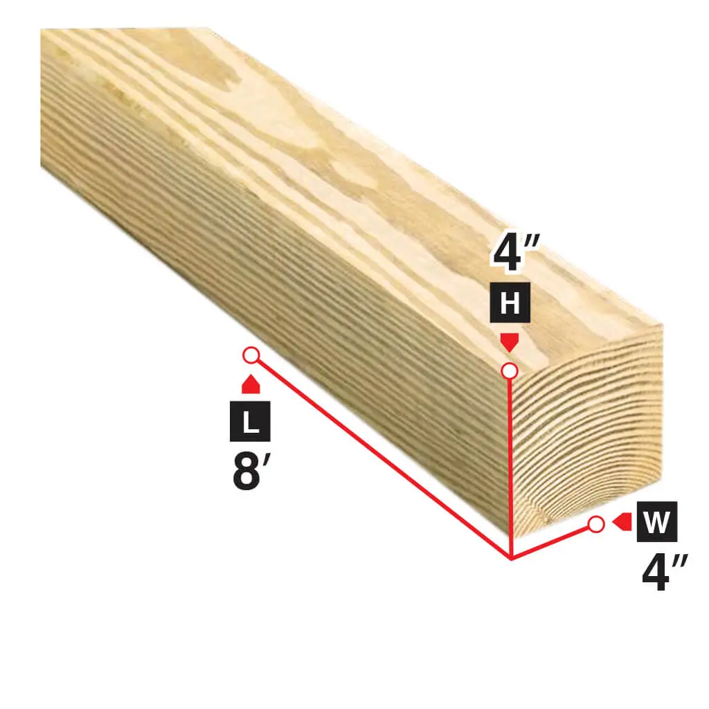 4 In. X 4 In. X 8 Ft. Spruce Lumber 1