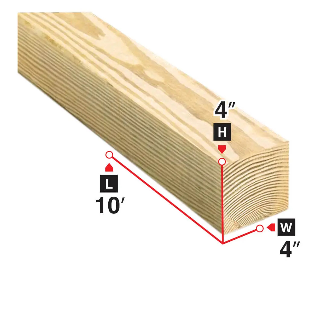 4 In. X 4 In. X 10 Ft. Spruce Lumber 1