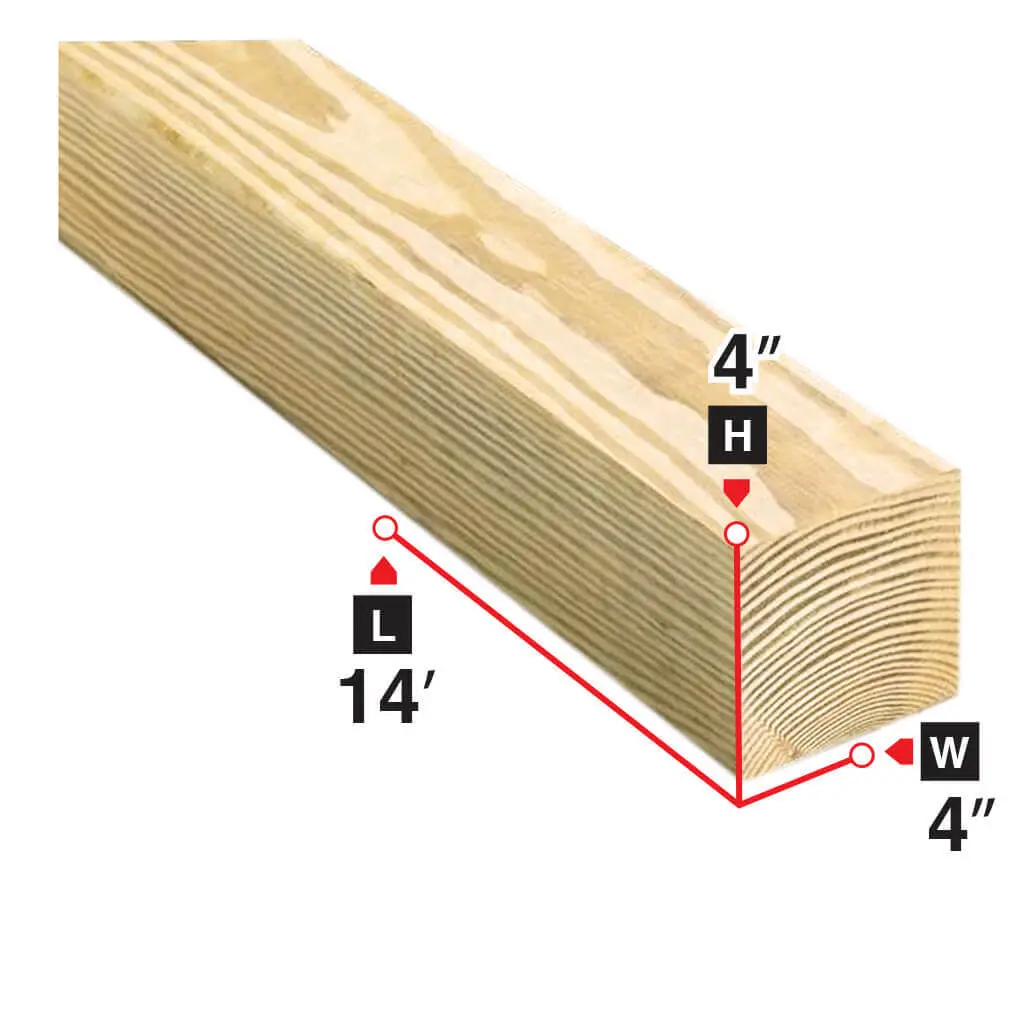4 In. X 4 In. X 14 Ft. Spruce Lumber 1