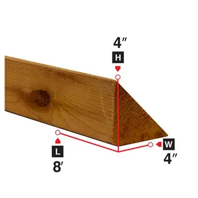 4" X 4" X 8' Pressure Treated Cant Strip 1