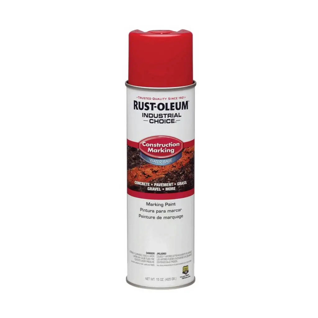 Rust-Oleum 264696 17 Oz. M1400 Safety Red Water-Based Upside-Down Construction Marking Spray Paint 1