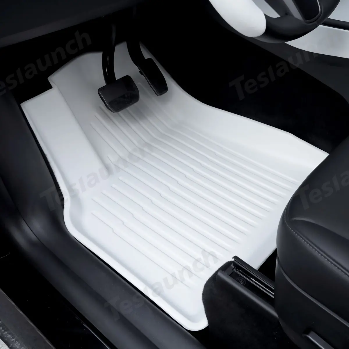 White Tpe All Weather Floor Mat For Tesla Model 3/Y 7