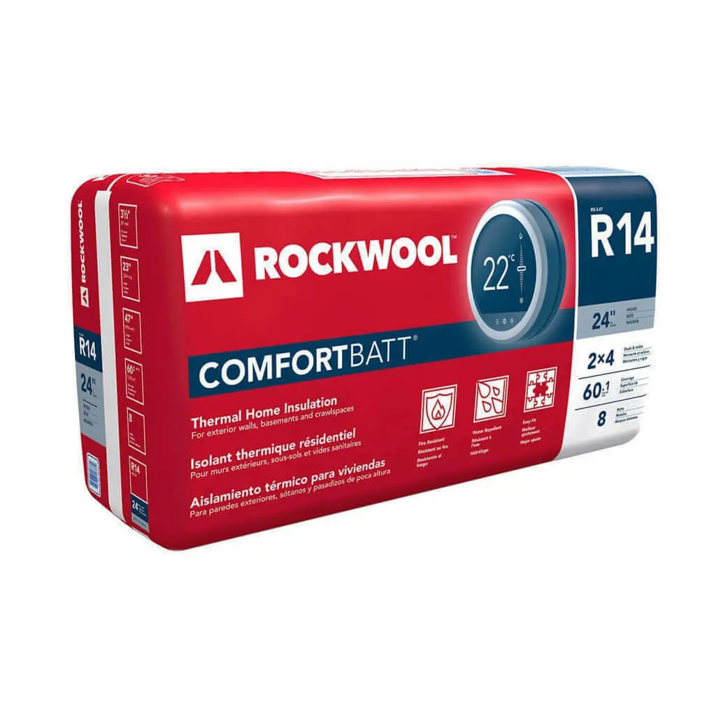 Rockwool Comfortbatt R14 3.5 In. X 23 In. X 47 In. Wood Stud Insulation 1